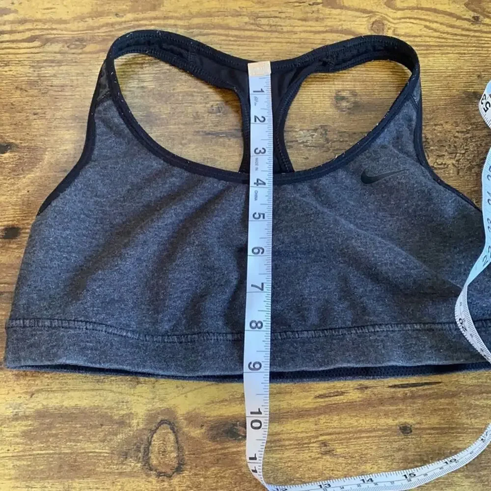 Nike Gray & Black Racerback Dri Fit Sports Bra